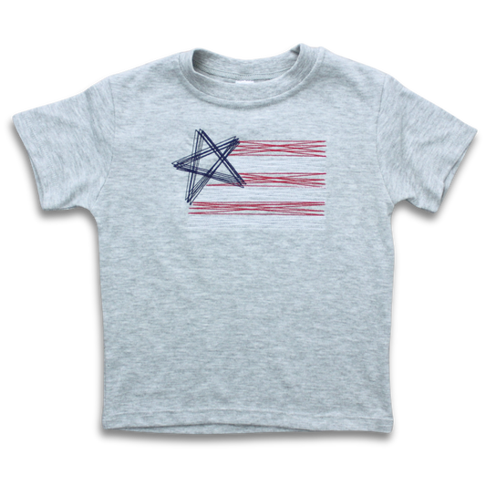 USA Flag Embroidered Kids Shirt