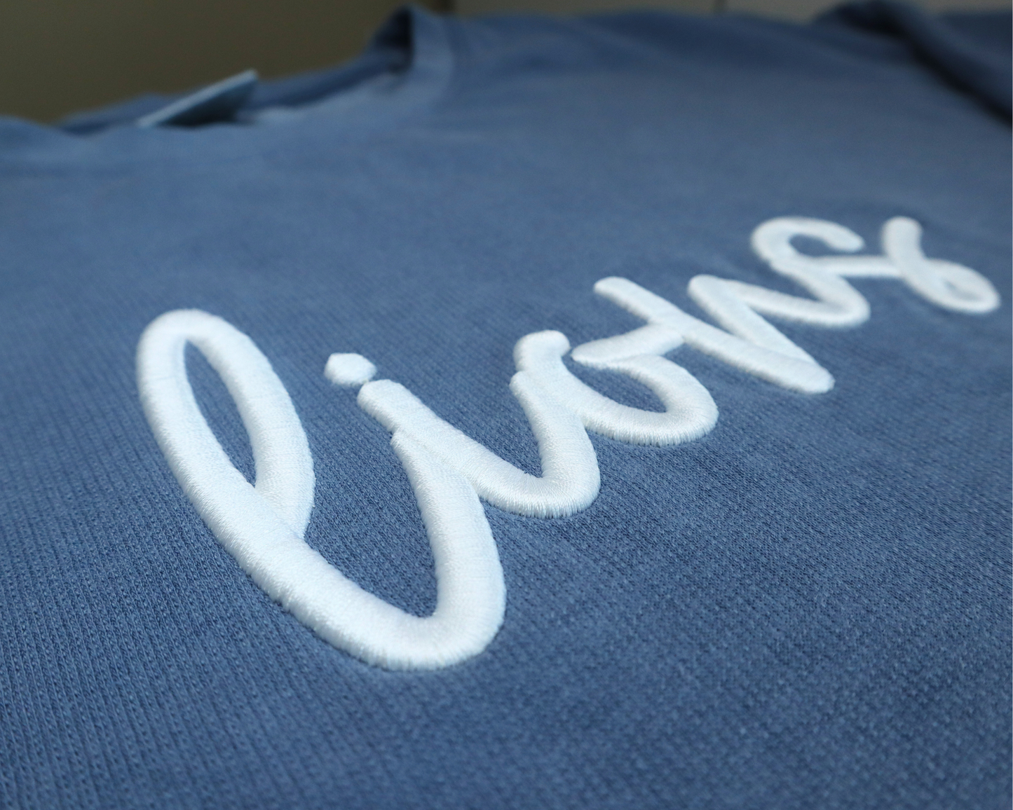 Lightweight Sweatshirt with Puff Cursive (chest only design)