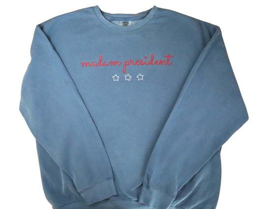 Lightweight Sweatshirt, madam president chain stitch