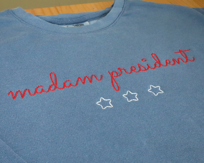 Lightweight Sweatshirt, madam president chain stitch