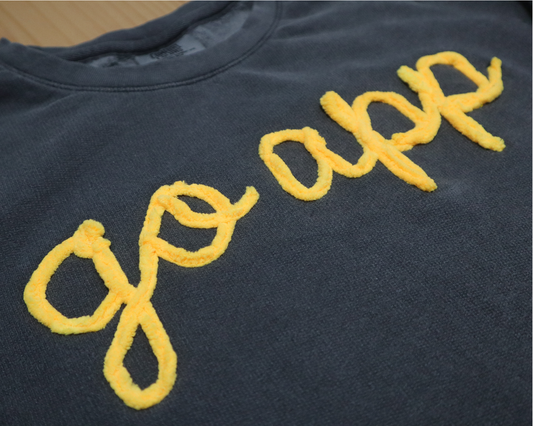 Custom Yarn Embroidery Sweatshirt (Pepper "GO APP")