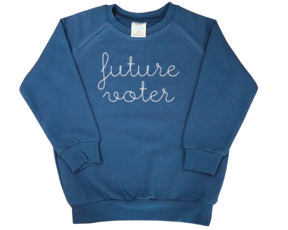 Youth Sweatshirt with hand-embroidered-style cursive