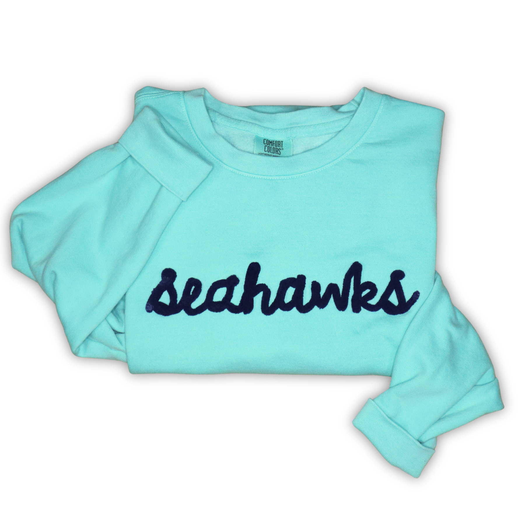 Custom Yarn Embroidery Sweatshirt (Chalky Mint 