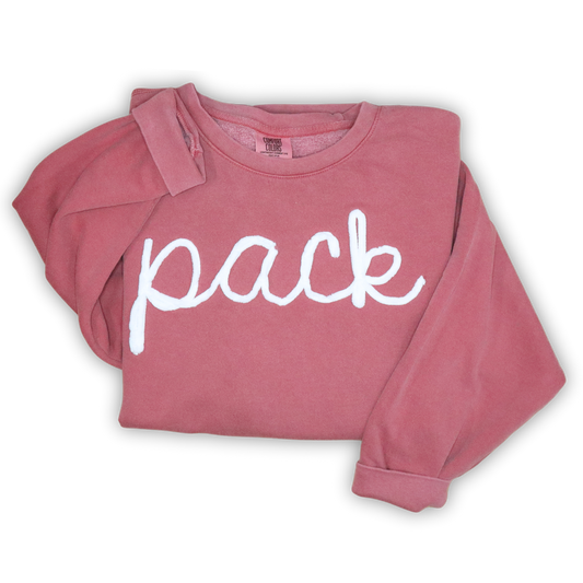 Custom Yarn Embroidery Sweatshirt (Crimson "PACK")