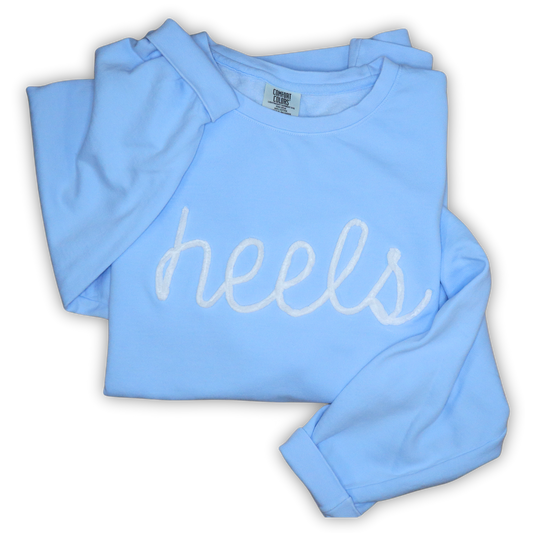 Custom Yarn Embroidery Sweatshirt (Hydrangea "HEELS")