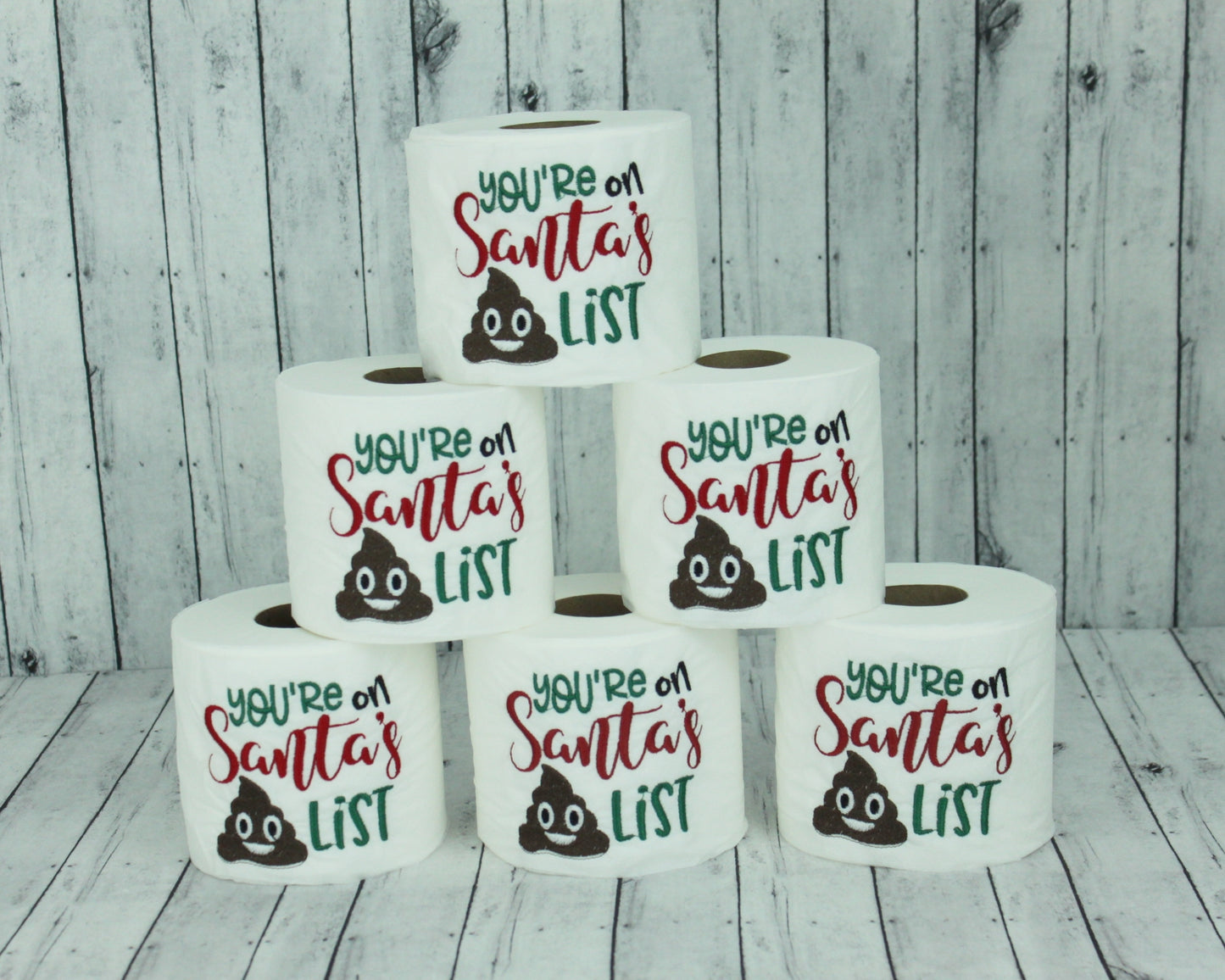 Santa's Poop List, Embroidered Toilet Paper Roll