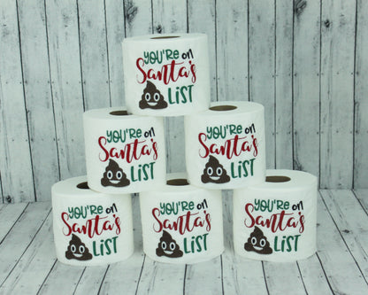 Santa's Poop List, Embroidered Toilet Paper Roll