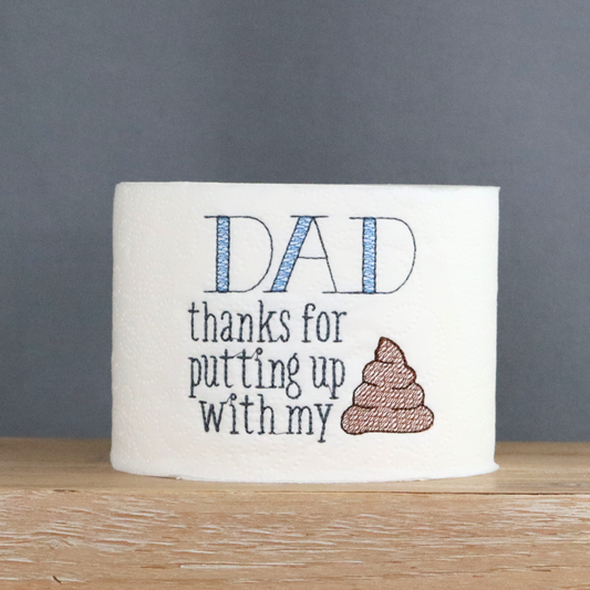 Thanks Dad, Embroidered Toilet Paper Roll