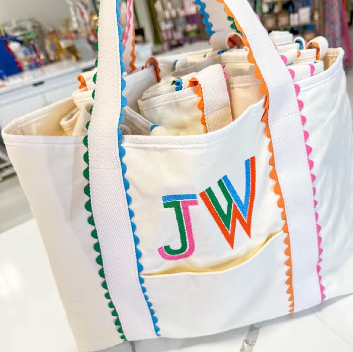 The Monogrammed RicRac Tote