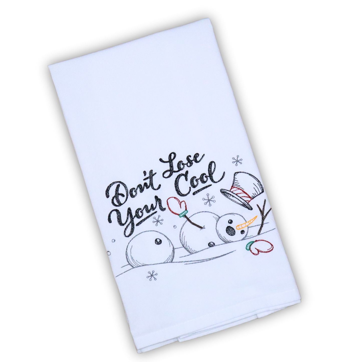 Snowman Embroidered Hand Towel * Don't Lose Your Cool