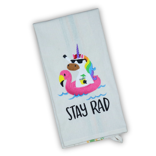 Stay Rad Unicorn, Embroidered Hand Towel