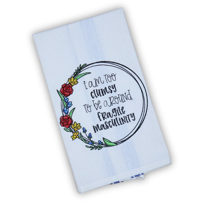 Snarky Embroidered Kitchen Towel – The Fragile Masculinity Towel