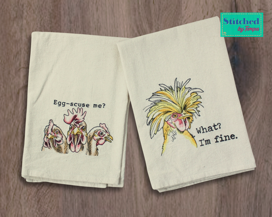 What? I'm Fine. Frazzled Chicken Hand Towel