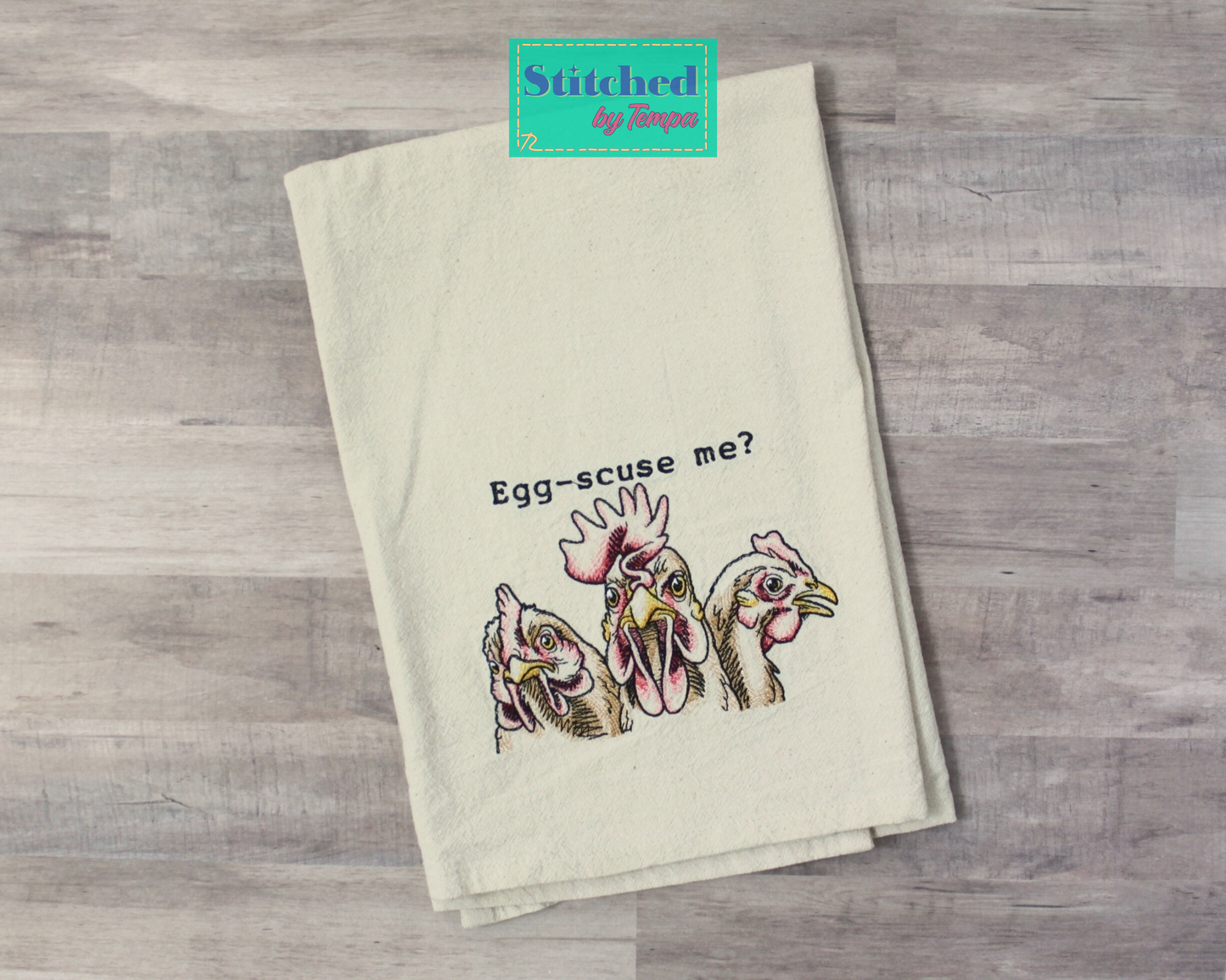 Egg-Scuse Me!? Chicken Hand Towel