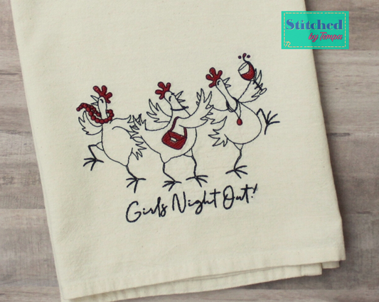 Girls Night Out Chicken Hens Hand Towel