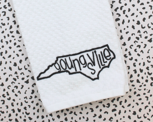 Youngsville, North Carolina Outline Hand Towel