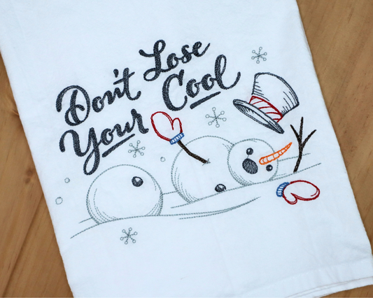 Snowman Embroidered Hand Towel * Don't Lose Your Cool