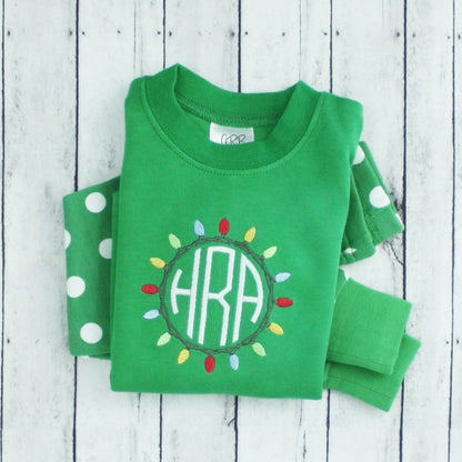 PRE-ORDER ONLY * Kids HOLIDAY PJs! 2025 * RTS mid-November * Green White Stripe